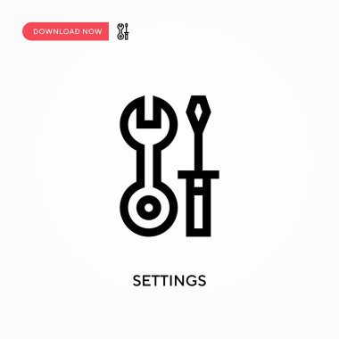 Ayarlar Basit vektör simgesi. Web sitesi veya mobil uygulama için modern, basit düz vektör çizimi