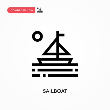 Yelkenli basit vektör simgesi. Web sitesi veya mobil uygulama için modern, basit düz vektör çizimi
