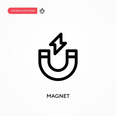 Mıknatıs basit vektör simgesi. Web sitesi veya mobil uygulama için modern, basit düz vektör çizimi