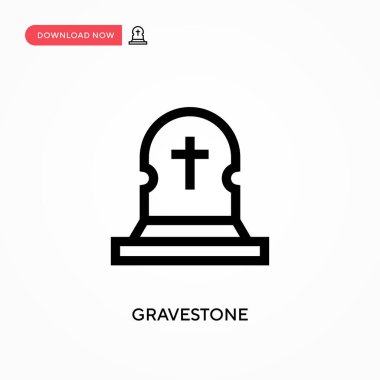 Gravstone Basit vektör simgesi. Web sitesi veya mobil uygulama için modern, basit düz vektör çizimi