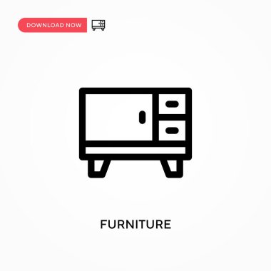 Mobilya basit vektör simgesi. Web sitesi veya mobil uygulama için modern, basit düz vektör çizimi
