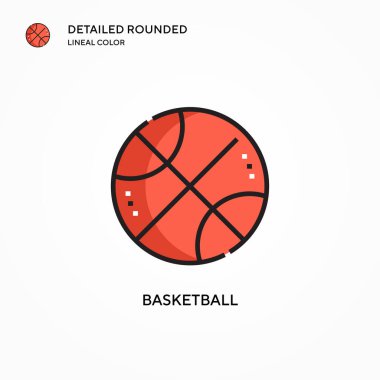 Basketbol vektör ikonu. Modern vektör illüstrasyon kavramları. Düzenlemesi ve kişiselleştirmesi kolay.