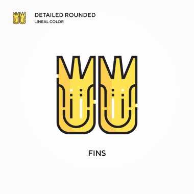 Fins vektör simgesi. Modern vektör illüstrasyon kavramları. Düzenlemesi ve kişiselleştirmesi kolay.
