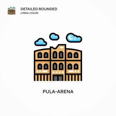 Pula-arena vektör simgesi. Modern vektör illüstrasyon kavramları. Düzenlemesi ve kişiselleştirmesi kolay.