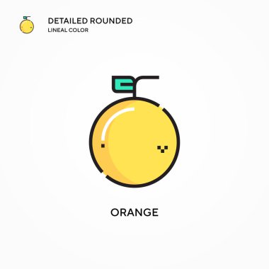 Turuncu vektör simgesi. Modern vektör illüstrasyon kavramları. Düzenlemesi ve kişiselleştirmesi kolay.