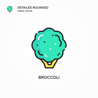 Brokoli vektör simgesi. Modern vektör illüstrasyon kavramları. Düzenlemesi ve kişiselleştirmesi kolay.
