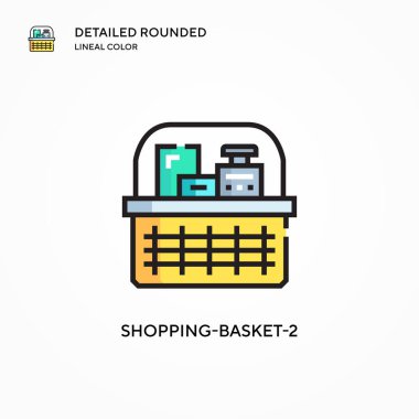 Alışveriş sepeti-2 vektör simgesi. Modern vektör illüstrasyon kavramları. Düzenlemesi ve kişiselleştirmesi kolay.