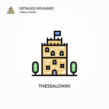 Selanik vektör simgesi. Modern vektör illüstrasyon kavramları. Düzenlemesi ve kişiselleştirmesi kolay.