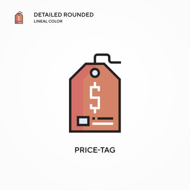 Fiyat etiketi vektör simgesi. Modern vektör illüstrasyon kavramları. Düzenlemesi ve kişiselleştirmesi kolay.