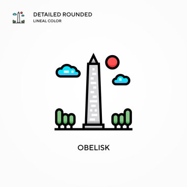 Dikilitaş vektör simgesi. Modern vektör illüstrasyon kavramları. Düzenlemesi ve kişiselleştirmesi kolay.