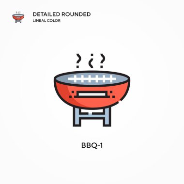Bbq-1 vektör simgesi. Modern vektör illüstrasyon kavramları. Düzenlemesi ve kişiselleştirmesi kolay.