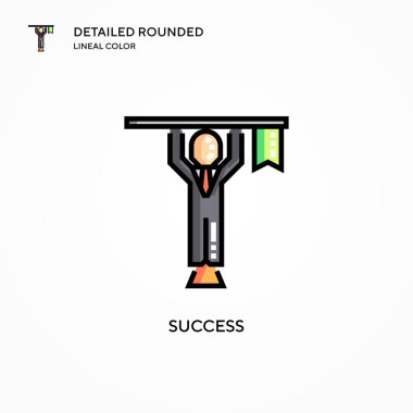 Başarı vektör simgesi. Modern vektör illüstrasyon kavramları. Düzenlemesi ve kişiselleştirmesi kolay.
