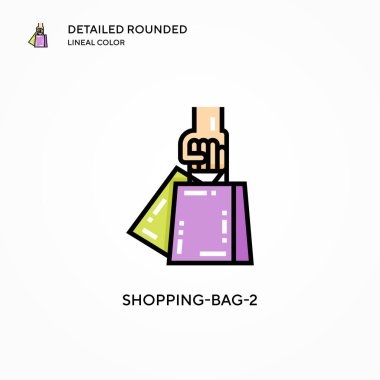 Alışveriş torbası-2 vektör simgesi. Modern vektör illüstrasyon kavramları. Düzenlemesi ve kişiselleştirmesi kolay.