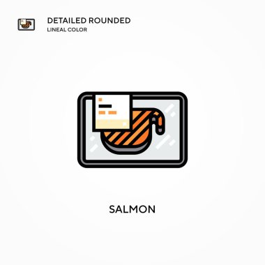 Somon vektör simgesi. Modern vektör illüstrasyon kavramları. Düzenlemesi ve kişiselleştirmesi kolay.