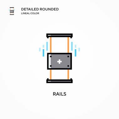 Demiryolu vektör simgesi. Modern vektör illüstrasyon kavramları. Düzenlemesi ve kişiselleştirmesi kolay.
