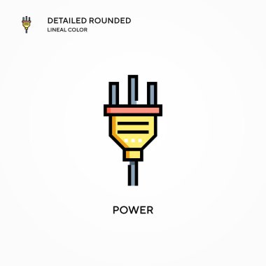 Güç vektör simgesi. Modern vektör illüstrasyon kavramları. Düzenlemesi ve kişiselleştirmesi kolay.