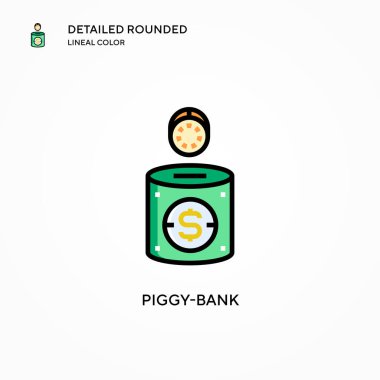 Domuz kumbarası vektör ikonu. Modern vektör illüstrasyon kavramları. Düzenlemesi ve kişiselleştirmesi kolay.