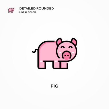 Domuz vektör simgesi. Modern vektör illüstrasyon kavramları. Düzenlemesi ve kişiselleştirmesi kolay.