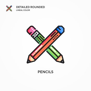 Kalem vektör simgesi. Modern vektör illüstrasyon kavramları. Düzenlemesi ve kişiselleştirmesi kolay.