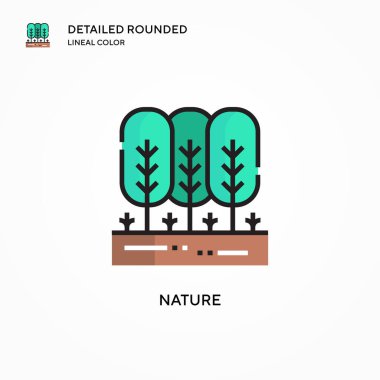 Doğa vektör simgesi. Modern vektör illüstrasyon kavramları. Düzenlemesi ve kişiselleştirmesi kolay.