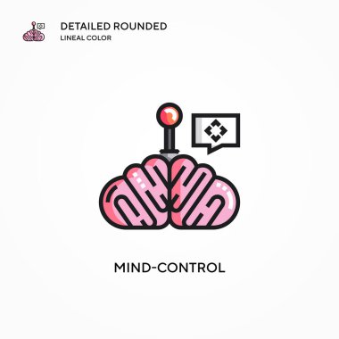 Zihin kontrol vektör simgesi. Modern vektör illüstrasyon kavramları. Düzenlemesi ve kişiselleştirmesi kolay.