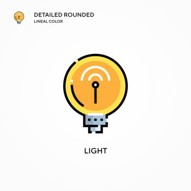 Işık vektör simgesi. Modern vektör illüstrasyon kavramları. Düzenlemesi ve kişiselleştirmesi kolay.