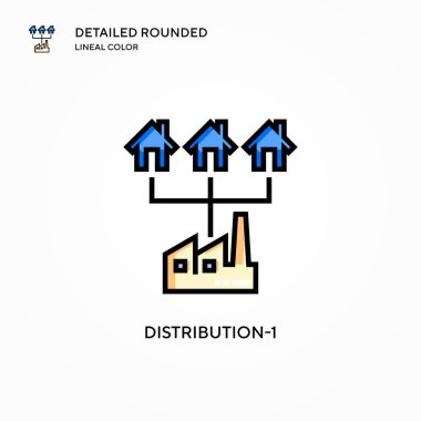 Dağıtım-1 vektör simgesi. Modern vektör illüstrasyon kavramları. Düzenlemesi ve kişiselleştirmesi kolay.