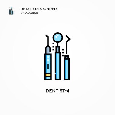 Dişçi-4 vektör simgesi. Modern vektör illüstrasyon kavramları. Düzenlemesi ve kişiselleştirmesi kolay.