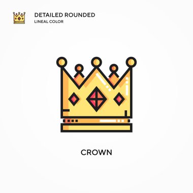 Crown vektör simgesi. Modern vektör illüstrasyon kavramları. Düzenlemesi ve kişiselleştirmesi kolay.