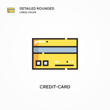 Kredi kartı vektör simgesi. Modern vektör illüstrasyon kavramları. Düzenlemesi ve kişiselleştirmesi kolay.