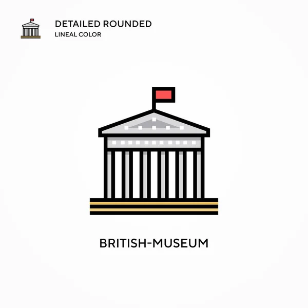 Icono Vectorial Británico Museo Conceptos Modernos Ilustración Vectorial Fácil Editar — Archivo Imágenes Vectoriales