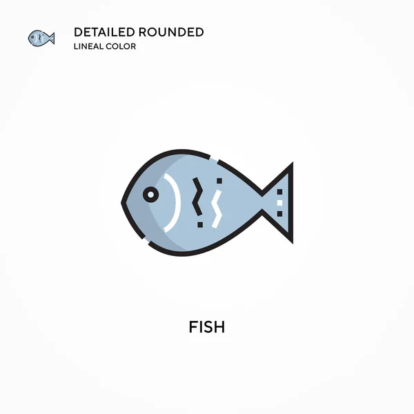 Icono Vector Pescado Conceptos Modernos Ilustración Vectorial Fácil Editar Personalizar — Archivo Imágenes Vectoriales