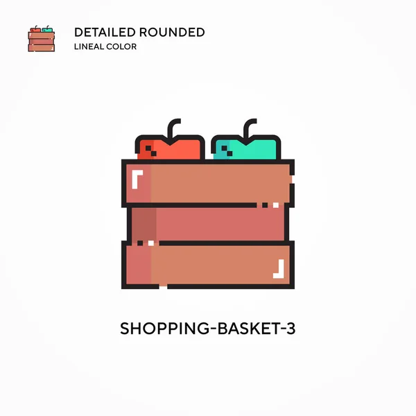 Ícone Vetor Shopping Basket Conceitos Modernos Ilustração Vetorial Fácil Editar —  Vetores de Stock
