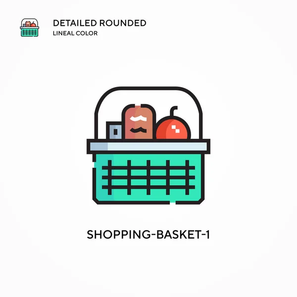Shopping Basket Icono Vector Conceptos Modernos Ilustración Vectorial Fácil Editar — Vector de stock