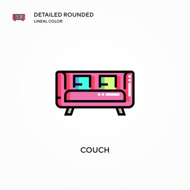 Koltuk vektör simgesi. Modern vektör illüstrasyon kavramları. Düzenlemesi ve kişiselleştirmesi kolay.