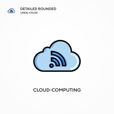Bulut hesaplama vektör simgesi. Modern vektör illüstrasyon kavramları. Düzenlemesi ve kişiselleştirmesi kolay.