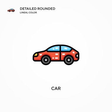 Araba vektör simgesi. Modern vektör illüstrasyon kavramları. Düzenlemesi ve kişiselleştirmesi kolay.