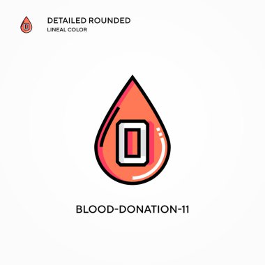 Kan bağışı 11 vektör ikonu. Modern vektör illüstrasyon kavramları. Düzenlemesi ve kişiselleştirmesi kolay.