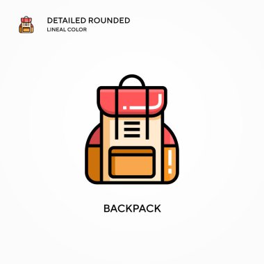 Sırt çantası vektör simgesi. Modern vektör illüstrasyon kavramları. Düzenlemesi ve kişiselleştirmesi kolay.