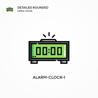 Alarm-saat-1 vektör simgesi. Modern vektör illüstrasyon kavramları. Düzenlemesi ve kişiselleştirmesi kolay.