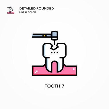 Diş-7 vektör simgesi. Modern vektör illüstrasyon kavramları. Düzenlemesi ve kişiselleştirmesi kolay.