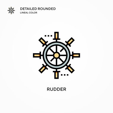 Dümen vektör simgesi. Modern vektör illüstrasyon kavramları. Düzenlemesi ve kişiselleştirmesi kolay.