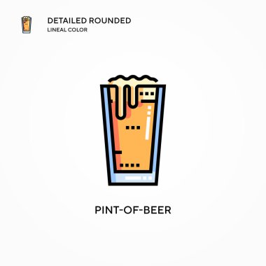 Yarım litre bira vektör ikonu. Modern vektör illüstrasyon kavramları. Düzenlemesi ve kişiselleştirmesi kolay.