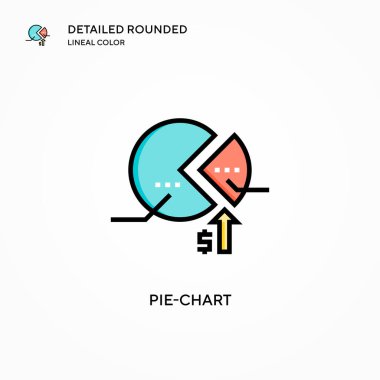 Pasta grafiği vektör simgesi. Modern vektör illüstrasyon kavramları. Düzenlemesi ve kişiselleştirmesi kolay.