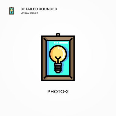 Foto-2 vektör simgesi. Modern vektör illüstrasyon kavramları. Düzenlemesi ve kişiselleştirmesi kolay.