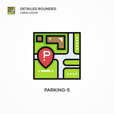 Park-5 vektör simgesi. Modern vektör illüstrasyon kavramları. Düzenlemesi ve kişiselleştirmesi kolay.