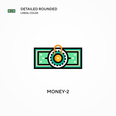 Money-2 vektör simgesi. Modern vektör illüstrasyon kavramları. Düzenlemesi ve kişiselleştirmesi kolay.