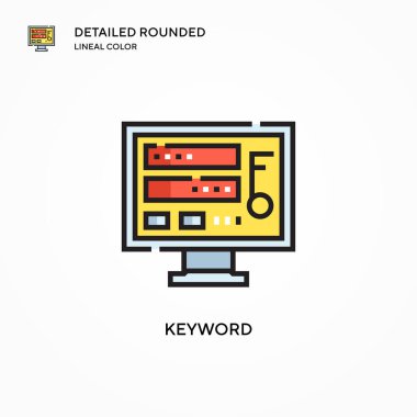 Anahtar kelime vektör simgesi. Modern vektör illüstrasyon kavramları. Düzenlemesi ve kişiselleştirmesi kolay.