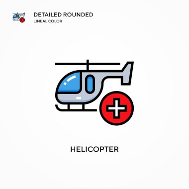Helikopter vektör simgesi. Modern vektör illüstrasyon kavramları. Düzenlemesi ve kişiselleştirmesi kolay.