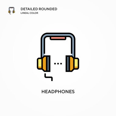 Kulaklık vektör simgesi. Modern vektör illüstrasyon kavramları. Düzenlemesi ve kişiselleştirmesi kolay.